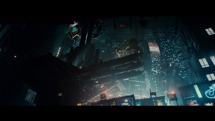 Blade Runner cityscape with neon signs