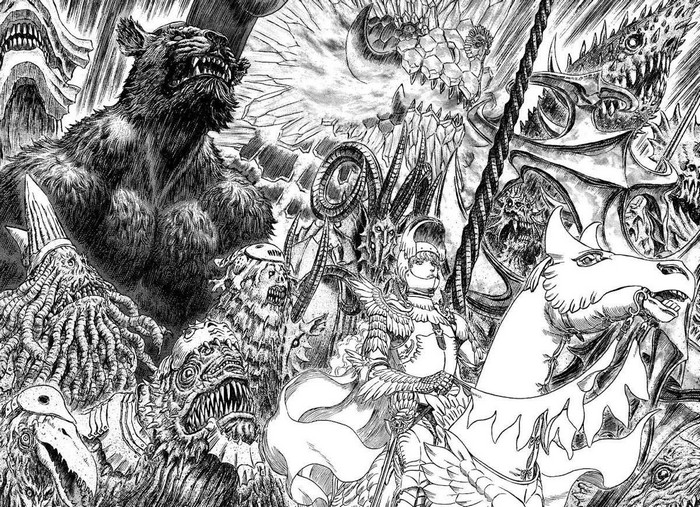 Griffith and monstrous beings from Berserk