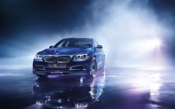 Blue BMW Alpina B5 Bi-Turbo sedan