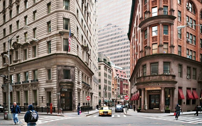 New York City Street with Buildings and Cars