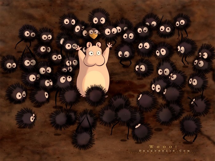 Susuwatari and Lin from Spirited Away