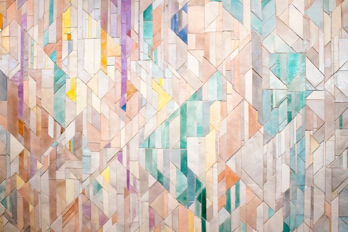 Abstract Pastel Mosaic Glass Tile Wall Art