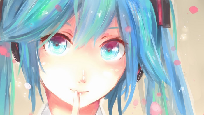 Hatsune Miku with Aqua Eyes