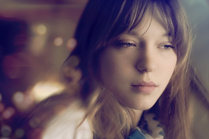 Lea Seydoux portrait with bokeh background