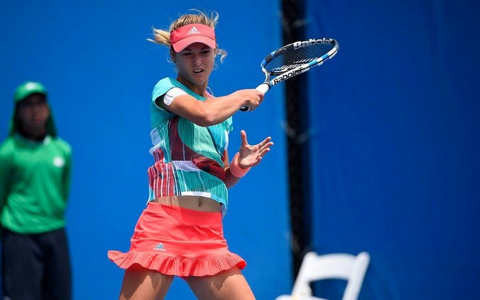 Anna Kalinskaya playing tennis