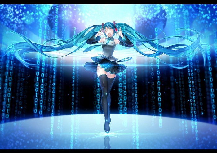 Hatsune Miku singing in a digital world