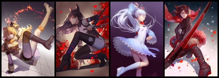 RWBY: Ruby Rose, Weiss Schnee, Yang Xiao Long, Blake Belladonna