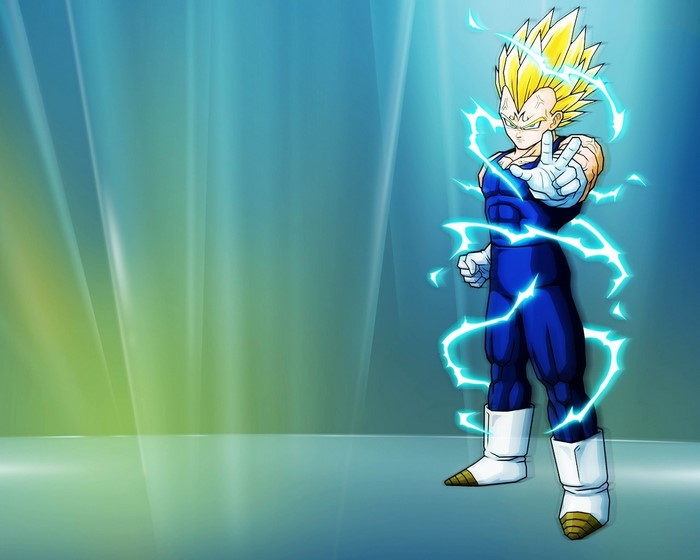Vegeta from Dragon Ball Z with lightning
