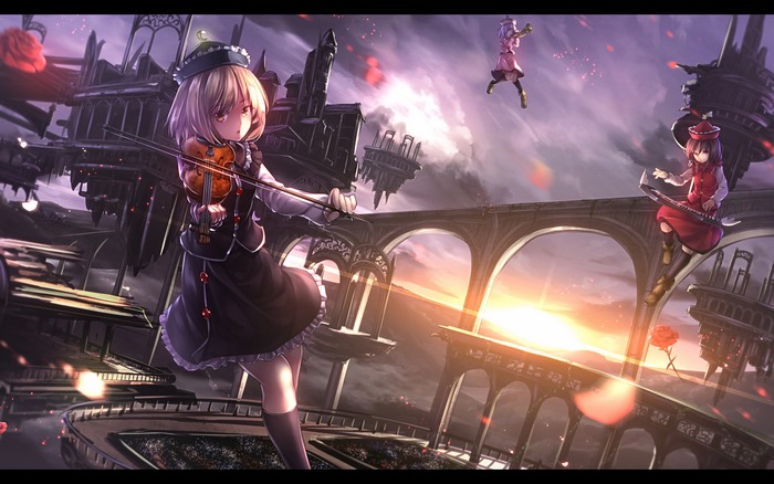 Lunasa, Merlin, and Lyrica Prismriver from Touhou