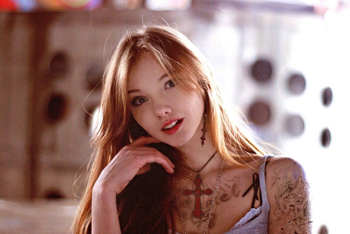 Portrait of Redheaded Model Olesya Kharitonova