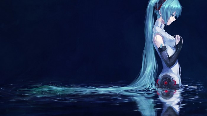 Hatsune Miku Append from Vocaloid in water