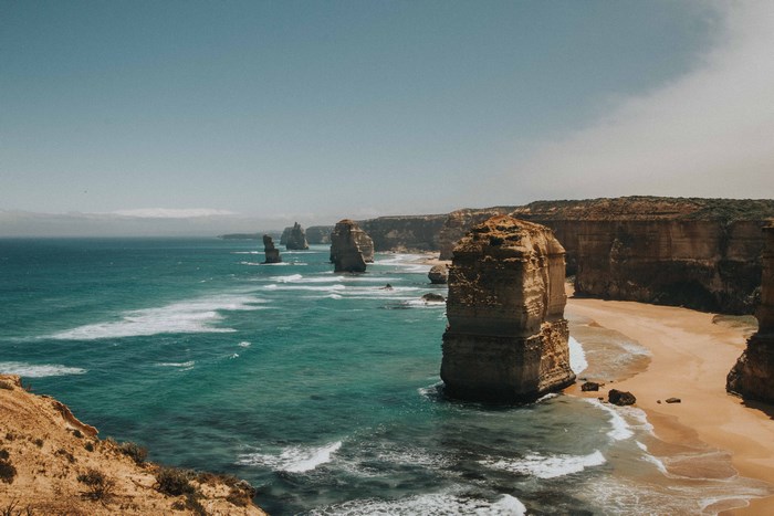 The Twelve Apostles rock formations on the Great Ocean Road, Australia