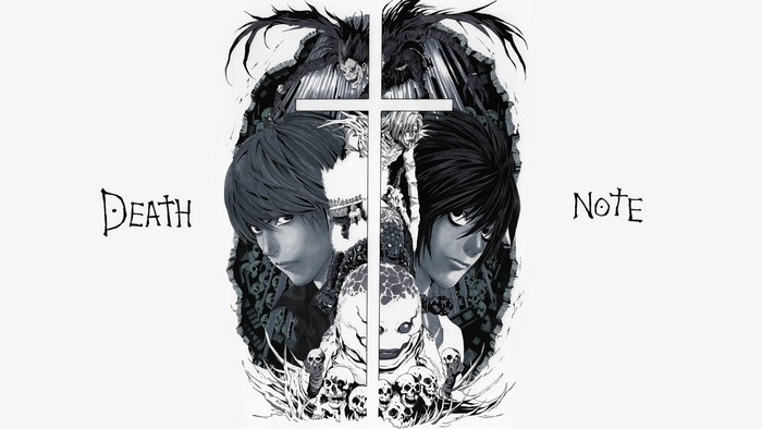 Death Note characters and title art