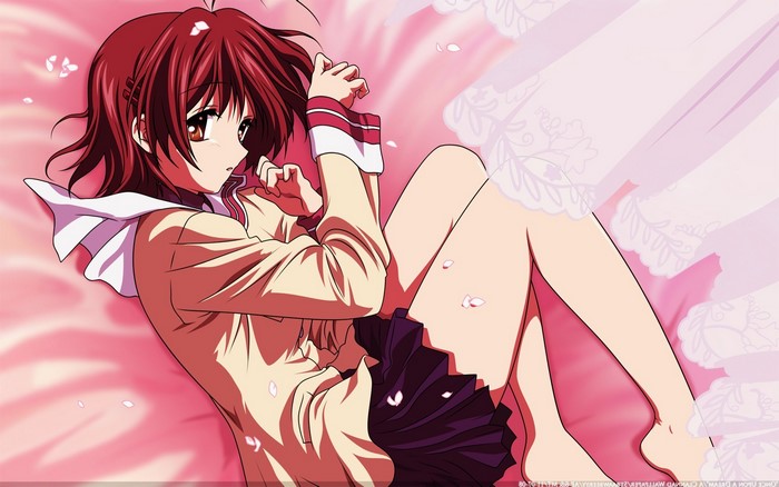 Nagisa Furukawa from Clannad lying down