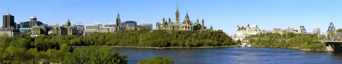 Ottawa Parliament Buildings and River Panorama