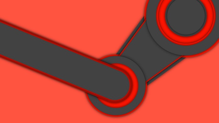 Steam logo abstract red and gray design