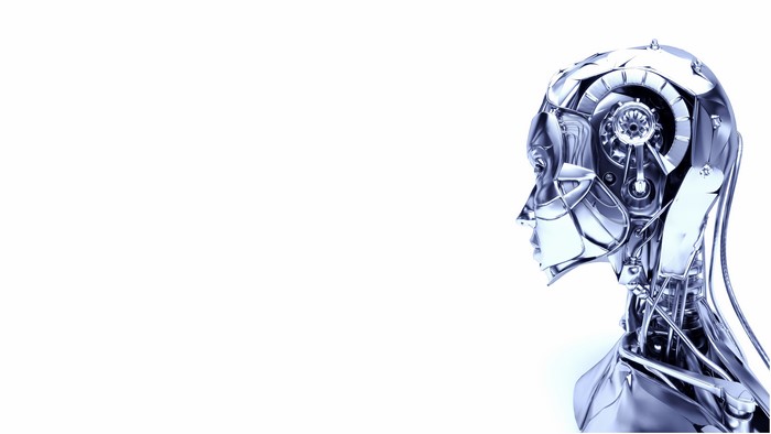 Robot head with exposed internal mechanisms