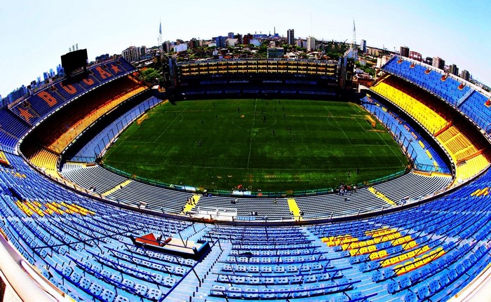 La Bombonera stadium with a soccer field