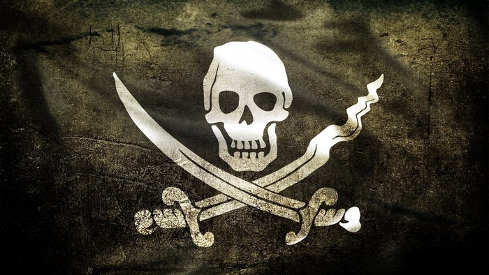 Pirate flag with skull and crossbones