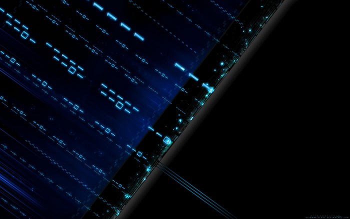 Abstract Blue Digital Code Stream