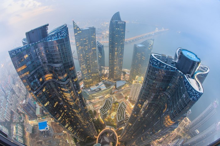 Busan Cityscape with Skyscrapers and Bridge