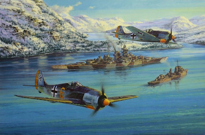 WWII German Focke Wulf FW 190 Fighters