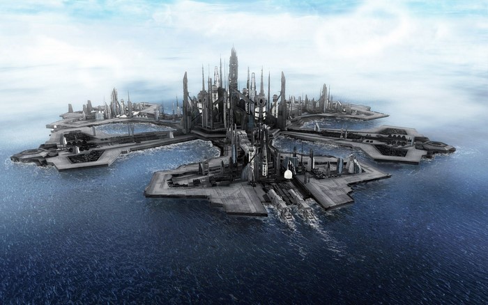 Stargate Atlantis city on the ocean
