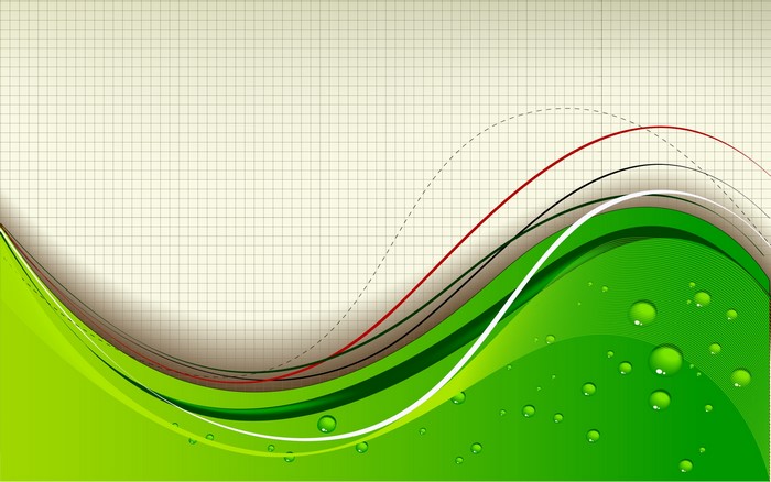 Abstract green waves on grid background