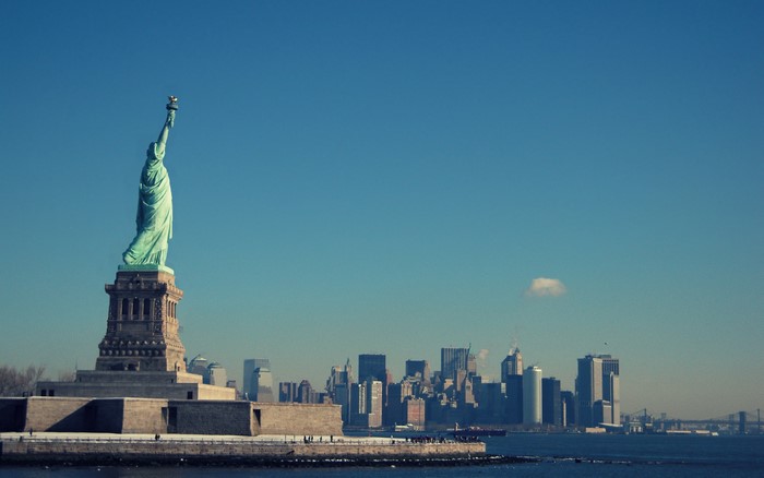 Statue of Liberty and New York City Skyline