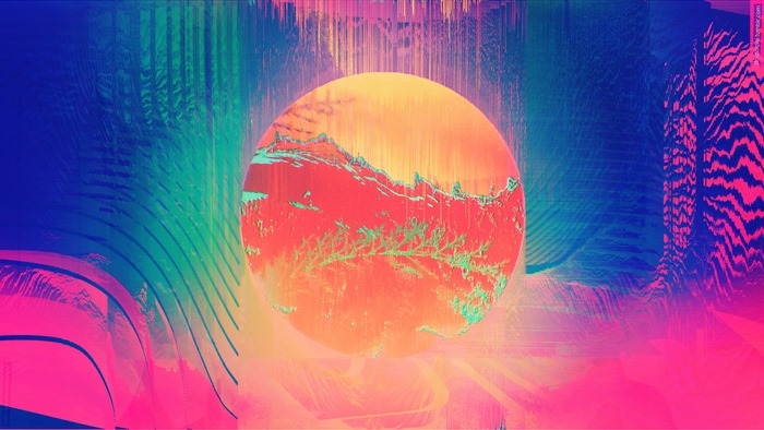 Abstract Glitch Art Circle