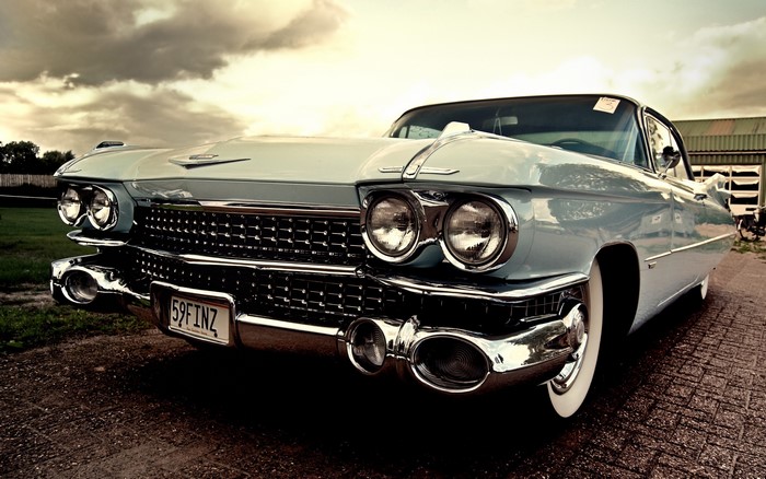 Light blue 1959 Cadillac Eldorado front view