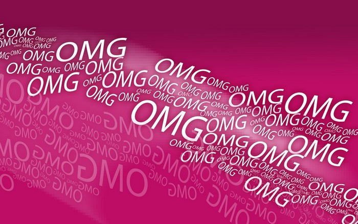 OMG text pattern on pink background