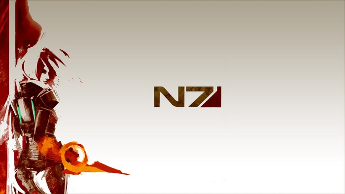 Commander Shepard from Mass Effect with N7 logo