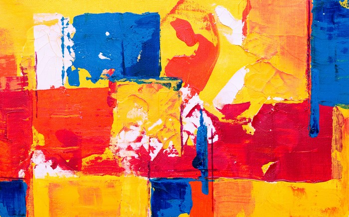 Vibrant Abstract Acrylic Painting with Bold Color Blocks