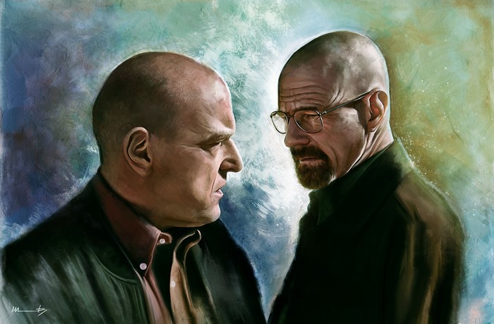 Walter White and Hank Schrader from Breaking Bad fan art