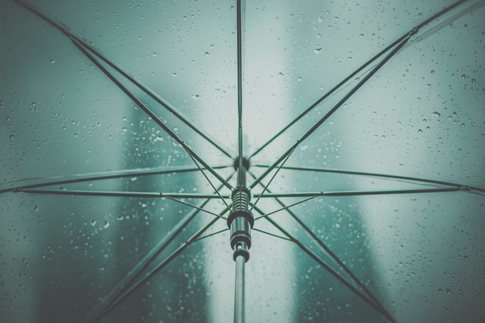 Inside a wet umbrella in Shanghai