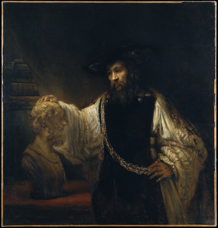 Aristotle Contemplating Homer Bust by Rembrandt