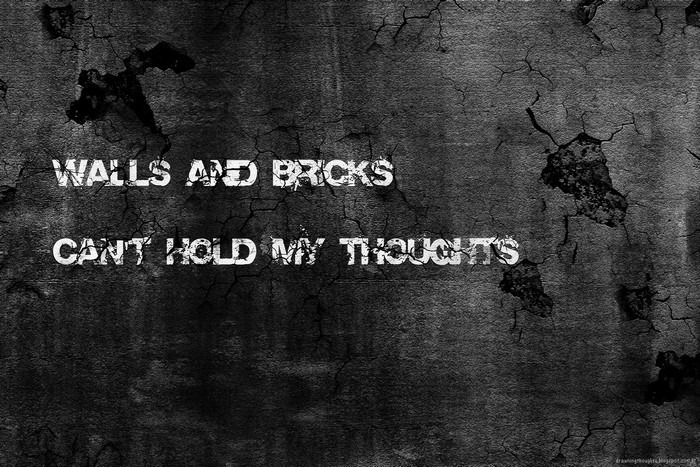 Walls and Bricks Can't Hold My Thoughts Typography