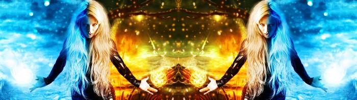 Woman with fire and ice powers