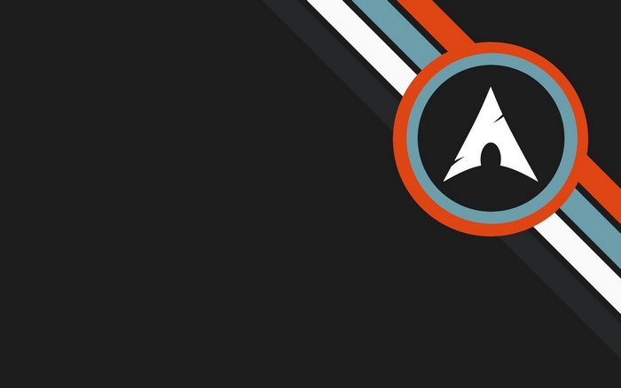 Arch Linux logo with abstract stripes