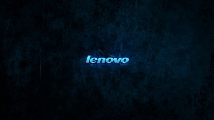 Lenovo logo on dark blue background