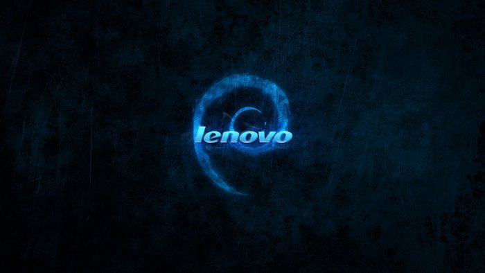 Lenovo logo with blue spiral