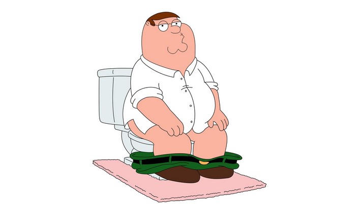 Peter Griffin from Family Guy on the toilet