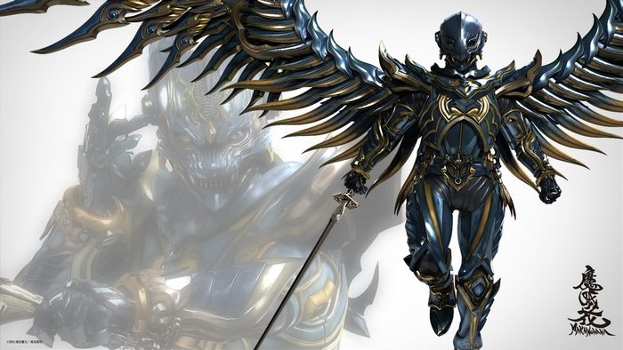 Makai Kishi Garo character with wings and sword