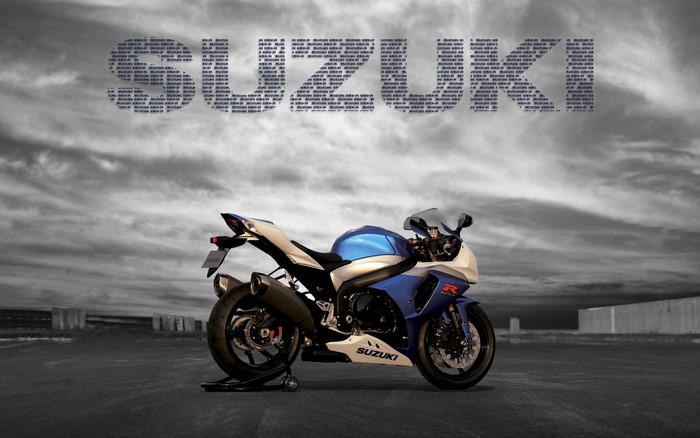 Suzuki GSX-R motorcycle with Suzuki logo
