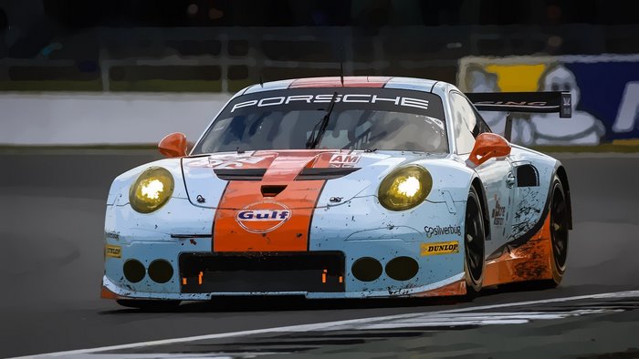 Porsche 911 RSR Gulf Racing car