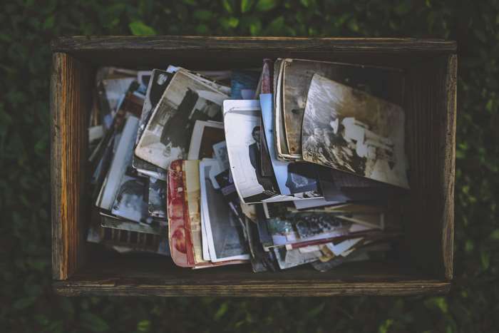 Box of old vintage photos