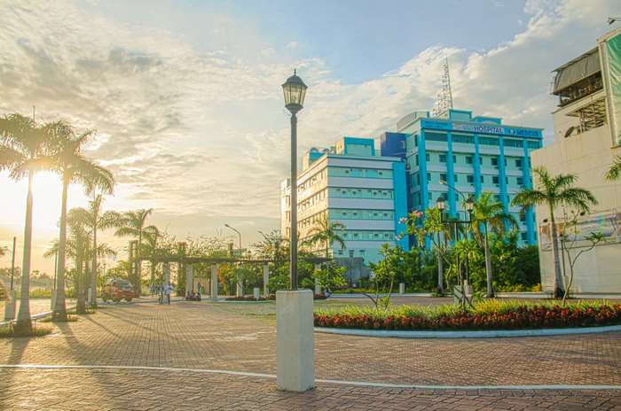 Hospital building at sunset in Iloilo, Philippines