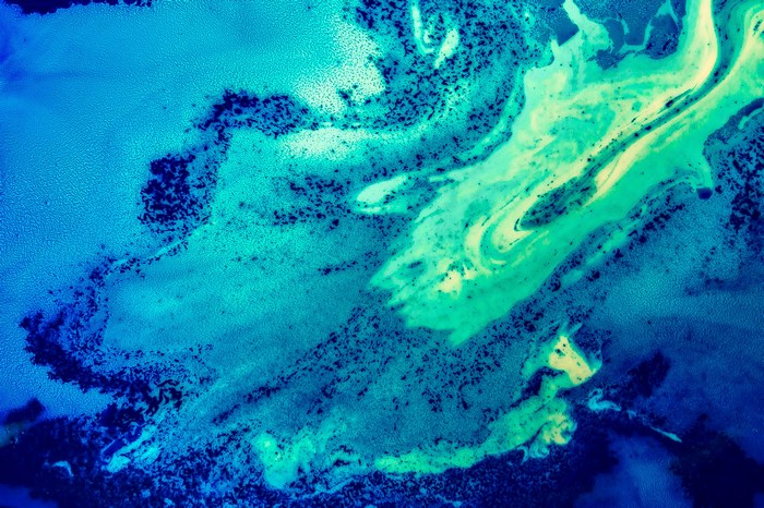 Abstract Turquoise and Blue Paint Flow
