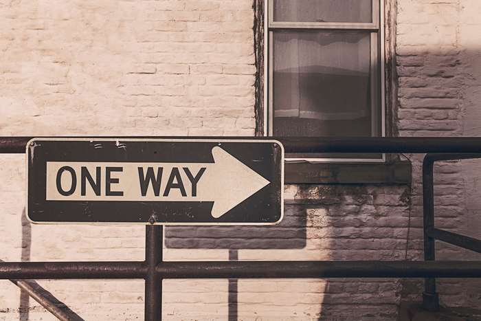 One Way Sign with Arrow